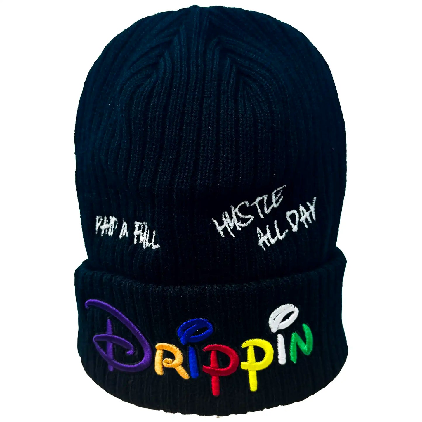 Drippin Black Beanie