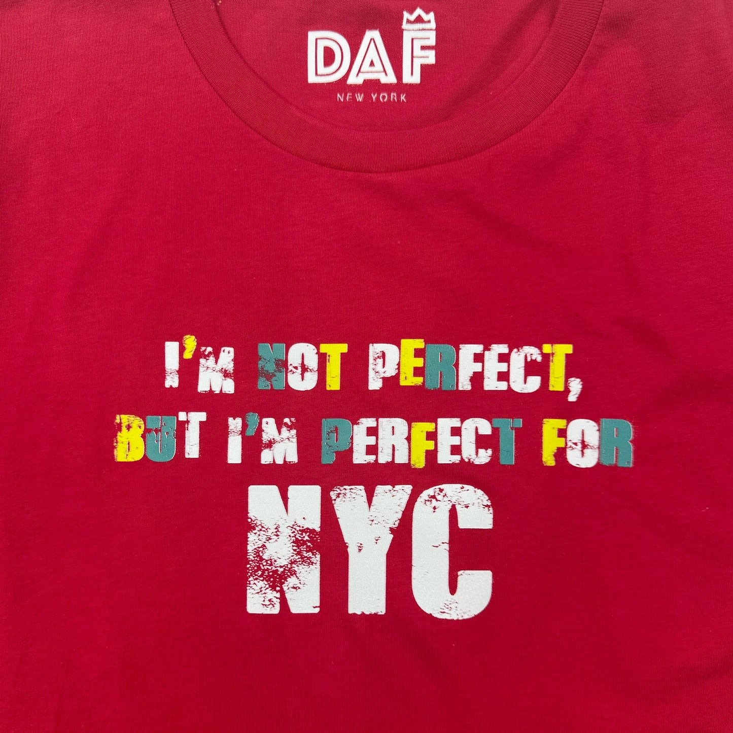 I'm Not Perfect Oversized Red T-shirt