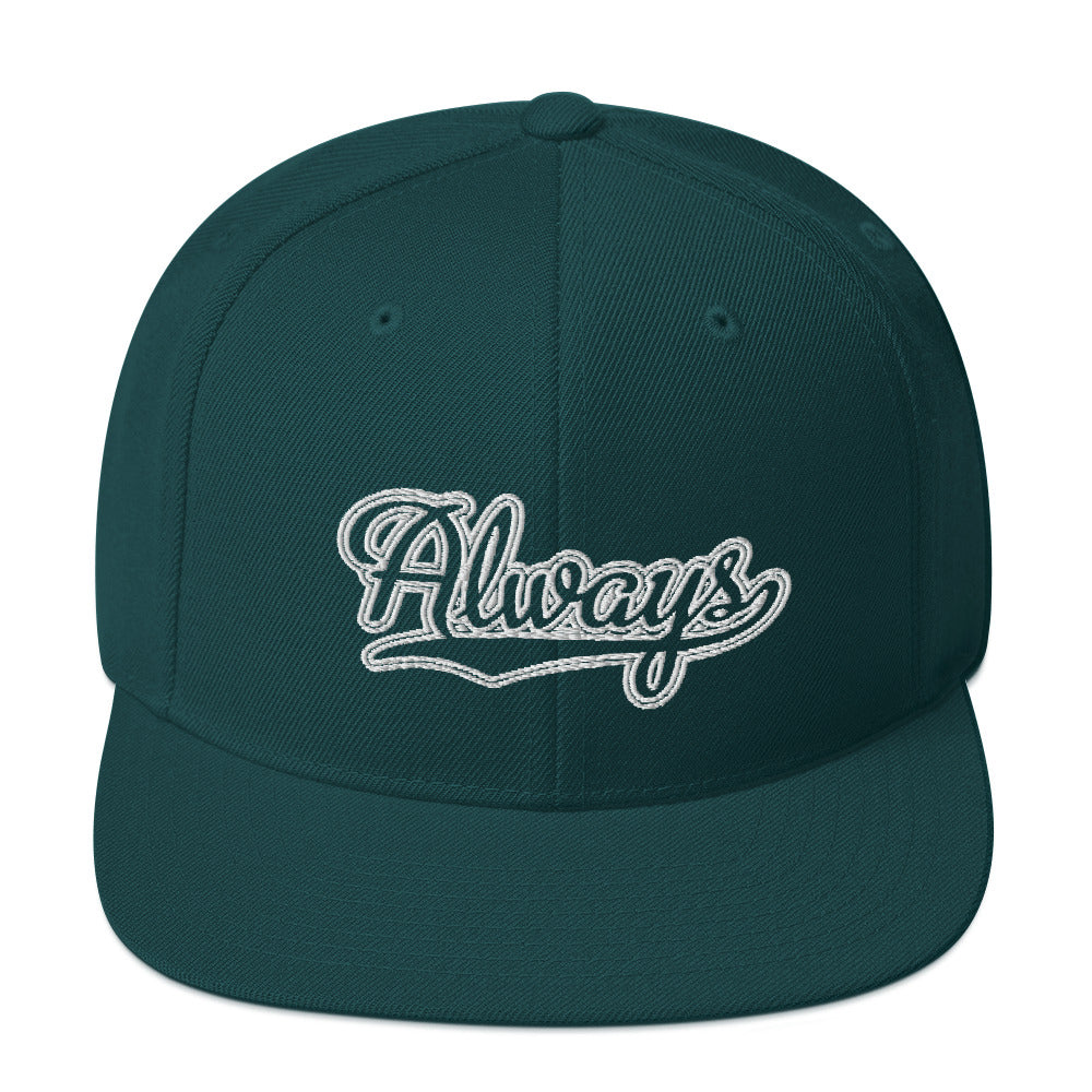 DAF Always White on Forest Green Snapback