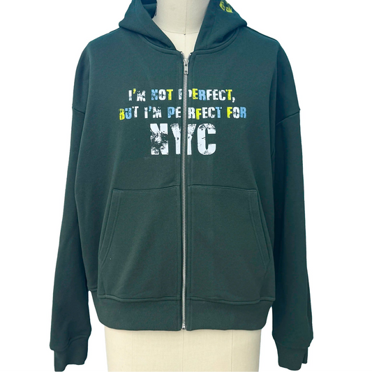 I'm Not Perfect Forest Green Hoodie