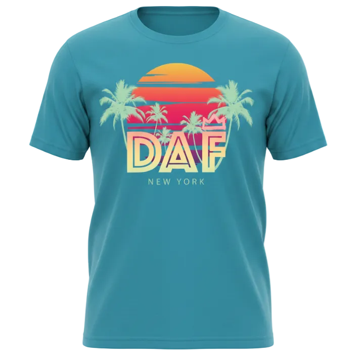 DAF Tropical Sunset T-shirt Aqua - Ghost Mannequin