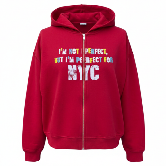 I'm Not Perfect Red Hoodie