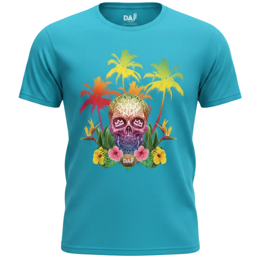 Turquoise Tropical Skull Ghost Mannequin