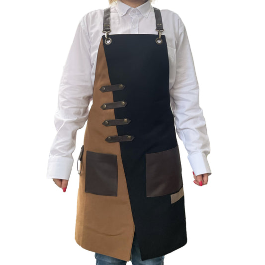 Utility Apron By Zouhad Black and Brown