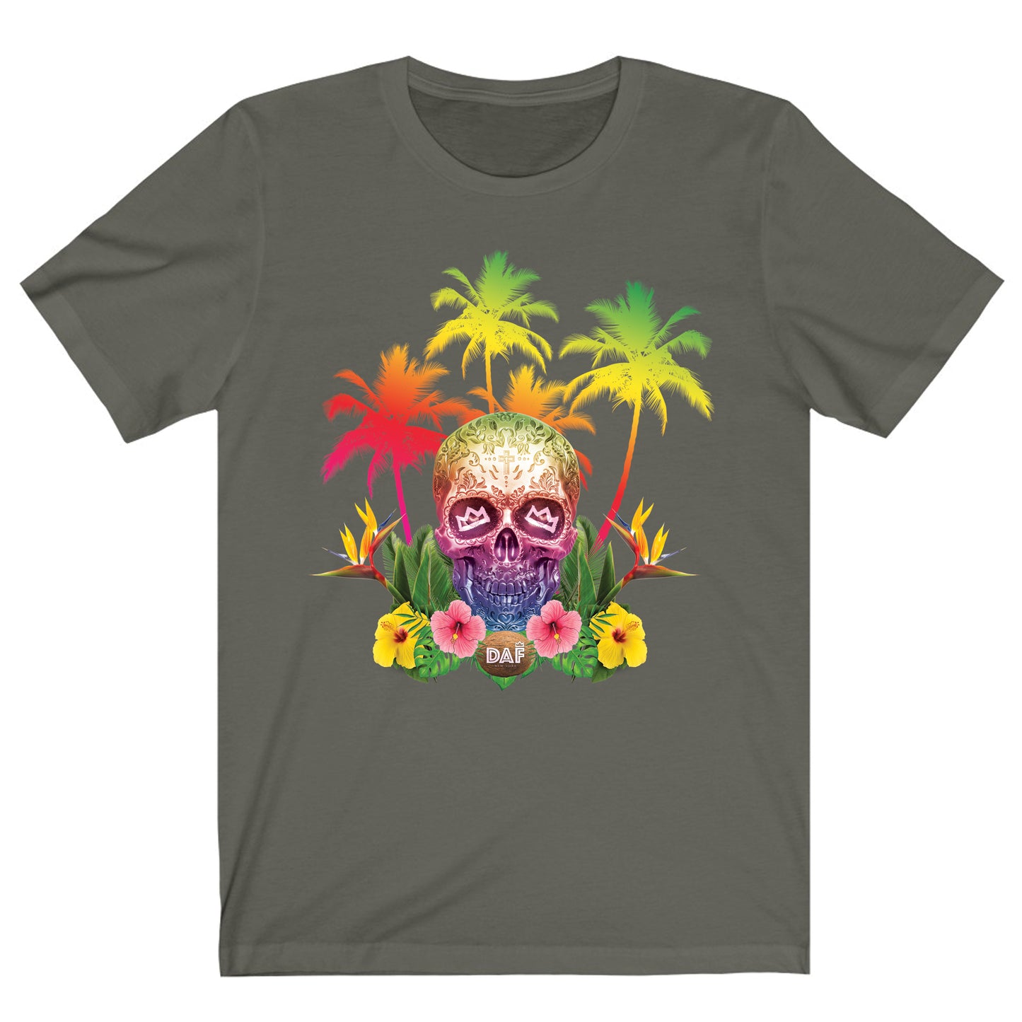 DAF Tropical Skull Earth Tone T-shirt